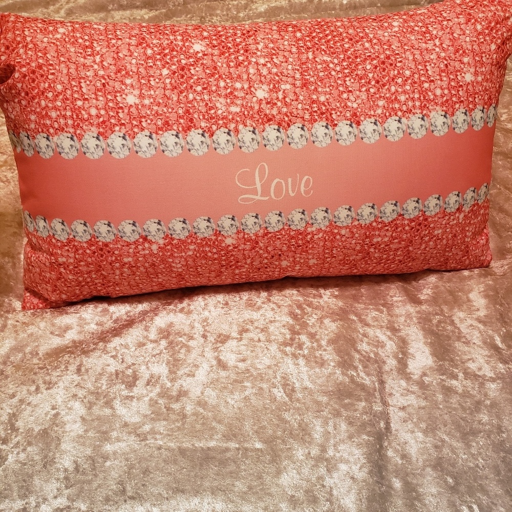 Pink and Silver Throw Pillow
